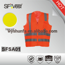 Gilet de protection de sécurité pour vêtements à haute visibilité, tissu 100% polyester avec ruban réfléchissant de haute qualité